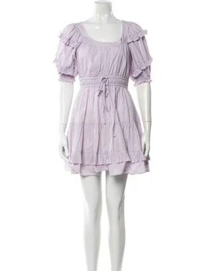 Pre-owned Ulla Johnson Scoop Neck Mini Dress In Purple
