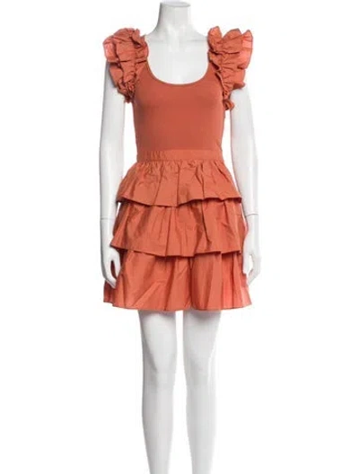 Pre-owned Ulla Johnson Scoop Neck Mini Dress W/ Tags In Orange