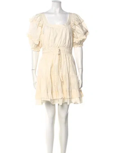 Pre-owned Ulla Johnson Scoop Neck Mini Dress In White