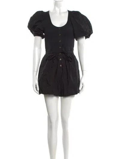 Pre-owned Ulla Johnson Scoop Neck Romper In Black