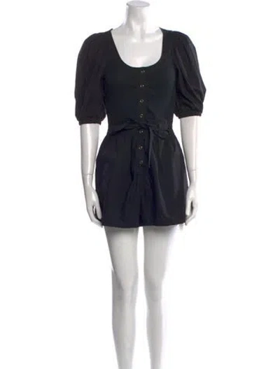 Pre-owned Ulla Johnson Scoop Neck Romper In Black