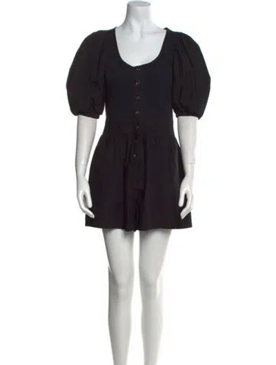 Pre-owned Ulla Johnson Scoop Neck Romper In Black