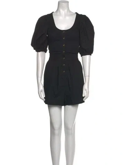Pre-owned Ulla Johnson Scoop Neck Romper In Black