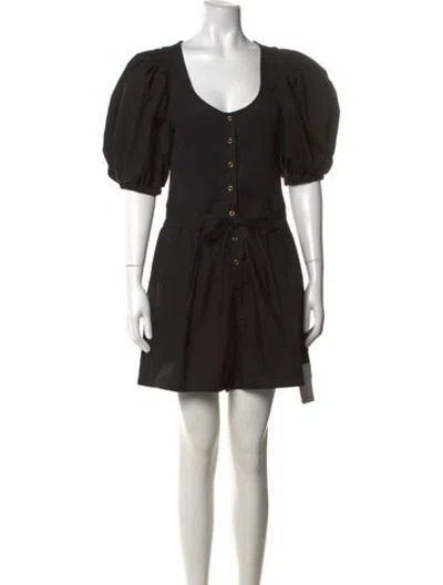 Pre-owned Ulla Johnson Scoop Neck Romper In Black
