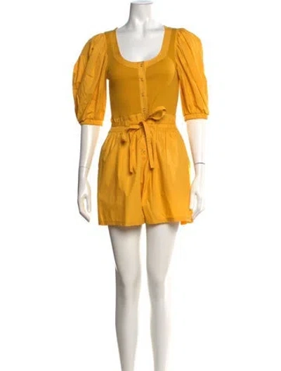 Pre-owned Ulla Johnson Scoop Neck Romper In Yellow