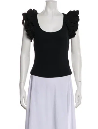 Pre-owned Ulla Johnson Scoop Neck Short Sleeve Top In Black
