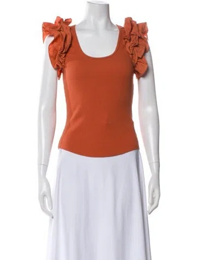 Pre-owned Ulla Johnson Scoop Neck Short Sleeve Top In Orange