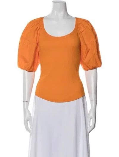 Pre-owned Ulla Johnson Scoop Neck Short Sleeve Top In Orange