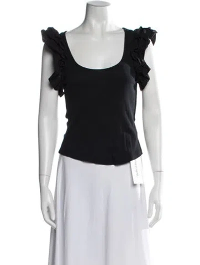 Pre-owned Ulla Johnson Scoop Neck Short Sleeve Top In White
