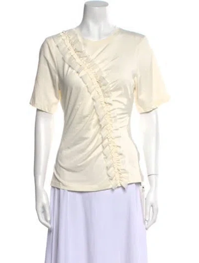 Pre-owned Ulla Johnson Scoop Neck Short Sleeve T-shirt In Neutral