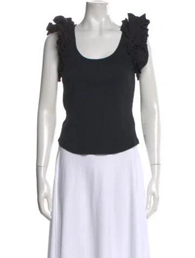 Pre-owned Ulla Johnson Scoop Neck Sleeveless Top In Black