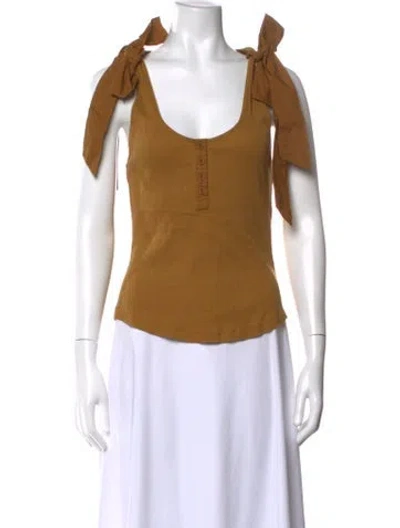 Pre-owned Ulla Johnson Scoop Neck Sleeveless Top In Brown