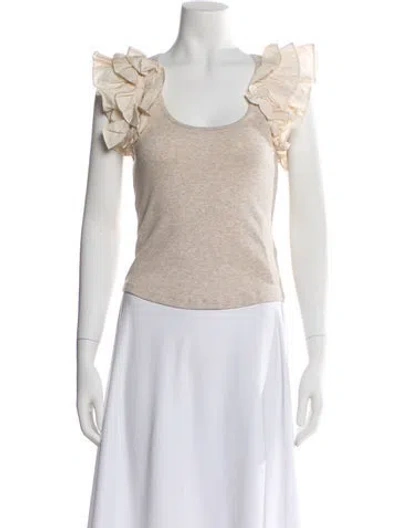Pre-owned Ulla Johnson Scoop Neck Sleeveless Top In Neutral