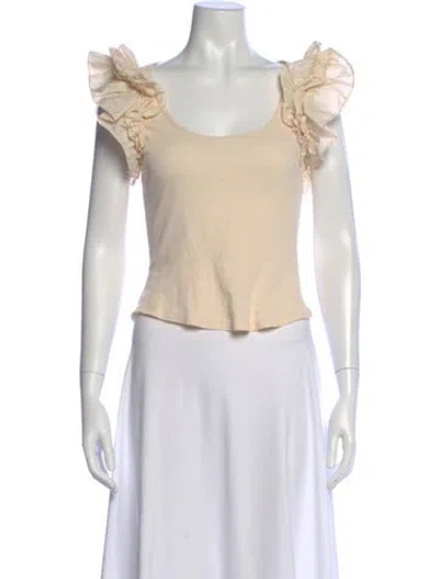 Pre-owned Ulla Johnson Scoop Neck Sleeveless Top In Neutral