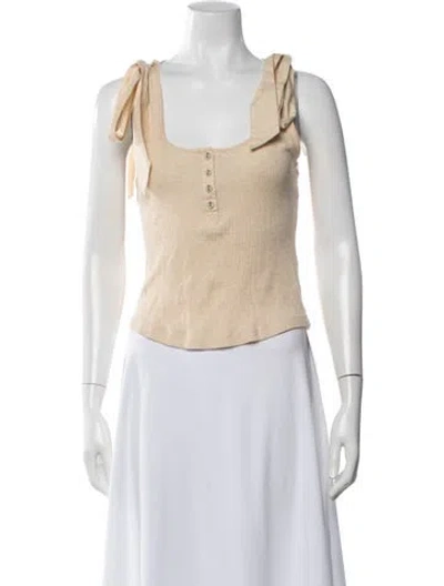 Pre-owned Ulla Johnson Scoop Neck Sleeveless Top In Neutral