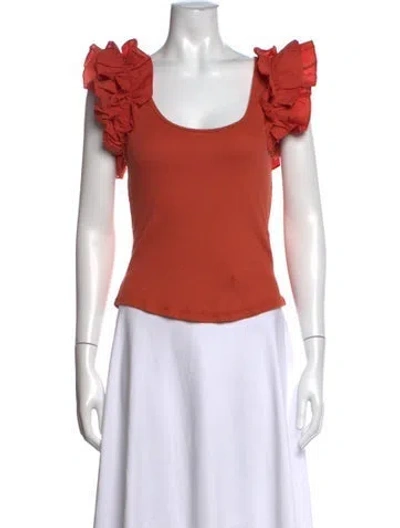 Pre-owned Ulla Johnson Scoop Neck Sleeveless Top W/ Tags In Orange