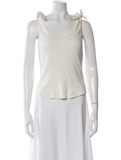 Pre-owned Ulla Johnson Scoop Neck Sleeveless Top In White