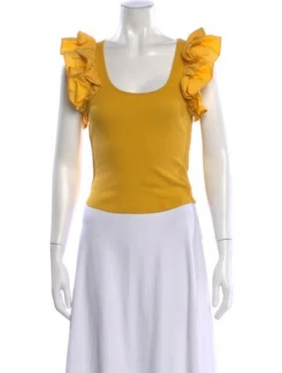 Pre-owned Ulla Johnson Scoop Neck Sleeveless Top In Yellow