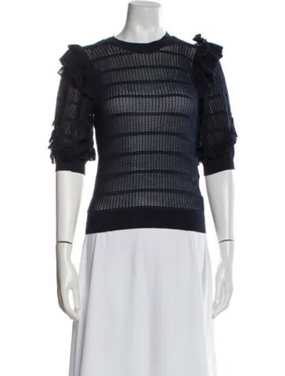 Pre-owned Ulla Johnson Scoop Neck Sweater In Blue