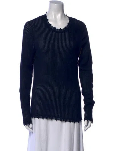 Pre-owned Ulla Johnson Scoop Neck Sweater In Blue