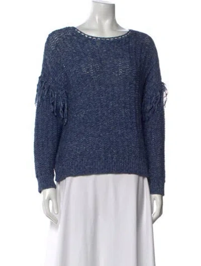 Pre-owned Ulla Johnson Scoop Neck Sweater In Blue