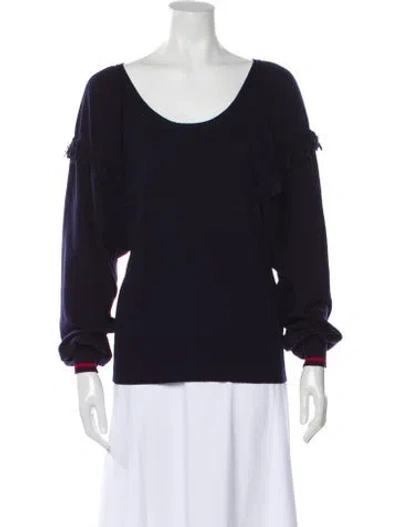 Pre-owned Ulla Johnson Scoop Neck Sweater In Blue
