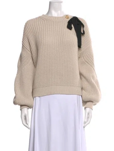 Pre-owned Ulla Johnson Scoop Neck Sweater In Neutral