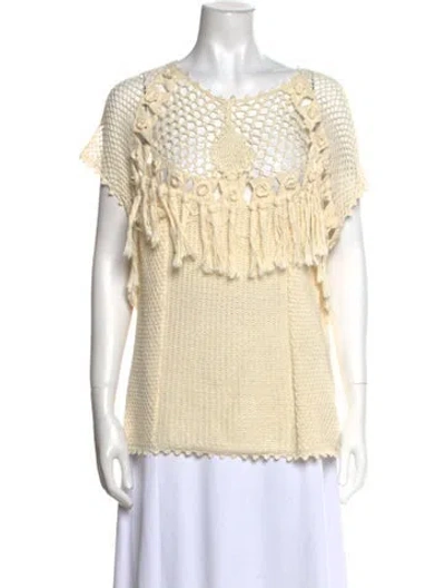 Pre-owned Ulla Johnson Scoop Neck Sweater In Neutral
