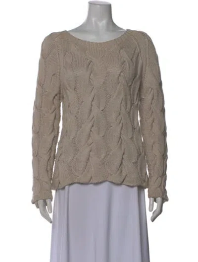 Pre-owned Ulla Johnson Scoop Neck Sweater In Neutral