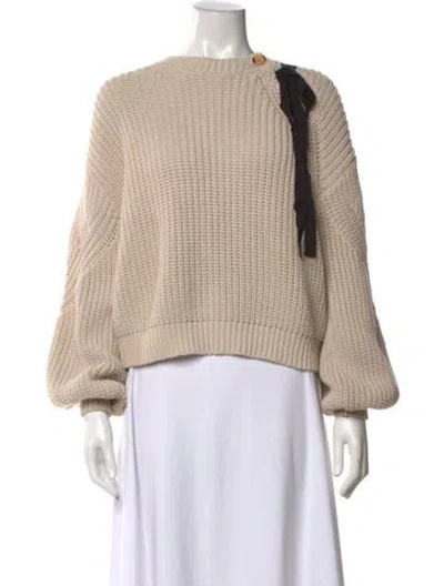 Pre-owned Ulla Johnson Scoop Neck Sweater In Neutrals