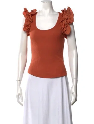 Pre-owned Ulla Johnson Scoop Neck Sweater In Orange