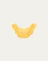 Ulla Johnson Selena Embroidered Flutter Bikini Top In Canary