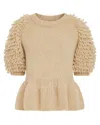 Ulla Johnson Selene Peplum Pullover In Brown
