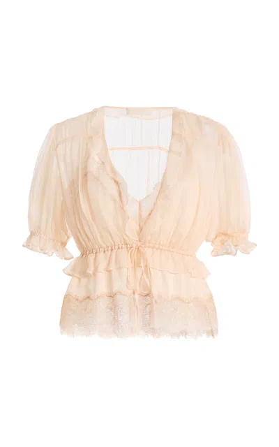 Ulla Johnson Selene Puff-sleeve Silk Top In Pink