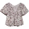Ulla Johnson Sena Flutter Sleeve Cotton Blend Top In Cosmos