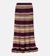 Ulla Johnson Seraphine Striped Pleated Midi Skirt In Multicoloured