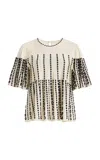 Ulla Johnson Serena Peplum Knit Top In Multi
