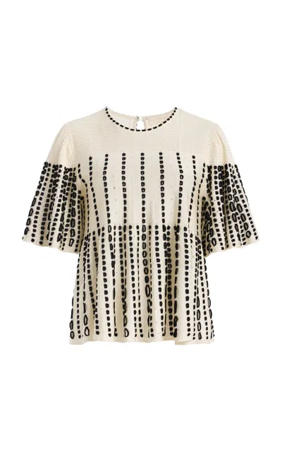 Ulla Johnson Serena Peplum Knit Top In Multi