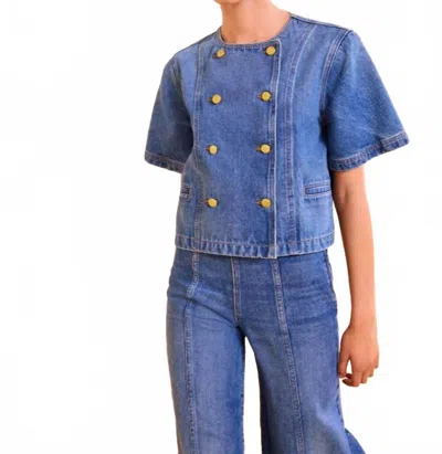 Ulla Johnson Serge Denim Jacket In Medium Indigo In Multi