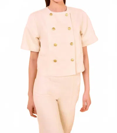 Ulla Johnson The Serge Short Sleeve Jacket In Birch In Neutral