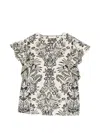 Ulla Johnson Severine Flutter Sleeve Top In Ivory Floral In Neutral