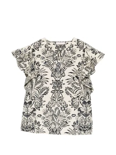 ULLA JOHNSON SEVERINE FLORAL-PRINT RUFFLED TOP