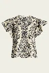 Ulla Johnson Severine Flutter Sleeve Top In Ivory Flora In Multi