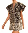 Ulla Johnson Severine Flutter Sleeve Top In Noir Flora In Black