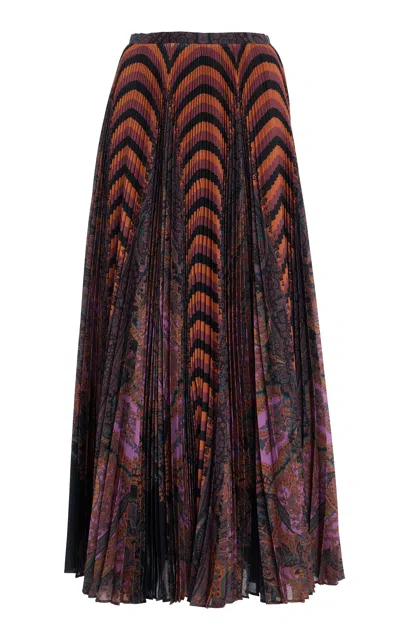 Ulla Johnson Shayna Pleated Midi Skirt In Multi