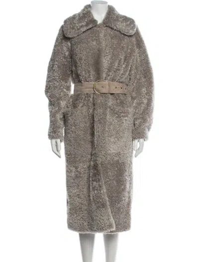 Pre-owned Ulla Johnson Shearling Faux Fur Coat In Neutrals