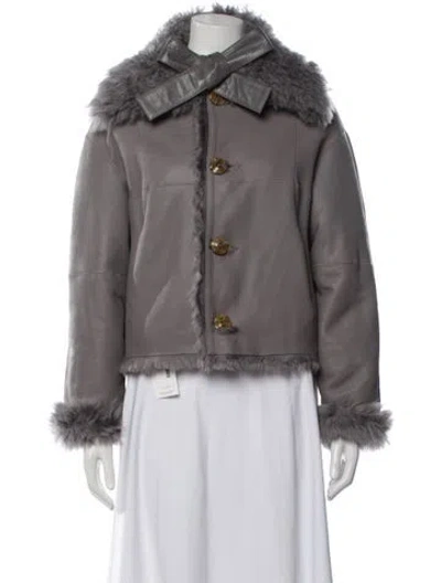 Pre-owned Ulla Johnson Shearling Jacket In Grey