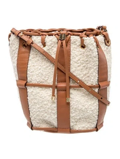 Pre-owned Ulla Johnson Shearling Shoulder Bag In Neutral