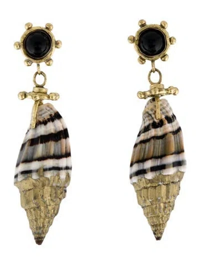 Pre-owned Ulla Johnson Shell Leiro Drop Earrings In Multi