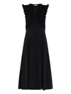 Ulla Johnson Shiva Sleeveless Ruffled Midi Dress Noir In Black